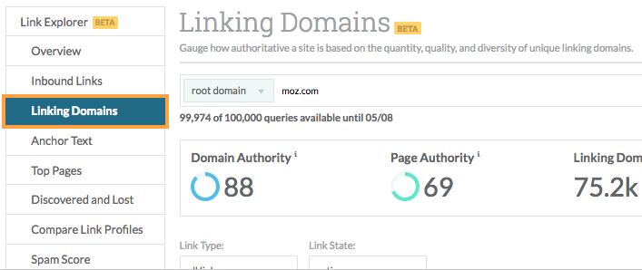 Moz Link Explorer