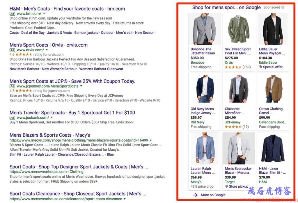 google的购物广告