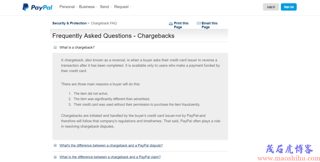 paypal chargeback